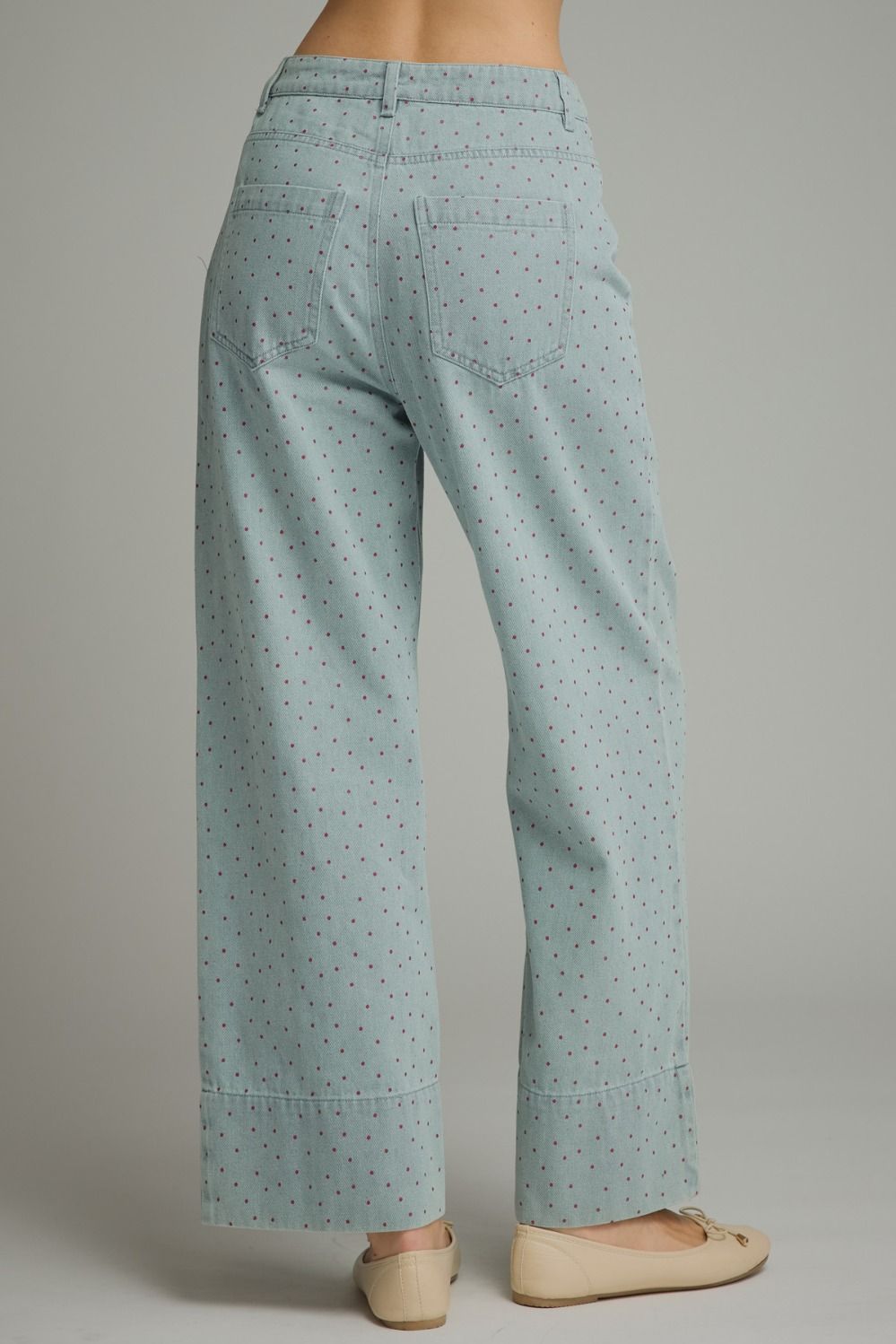 Polka Dot Wide-Leg Pants