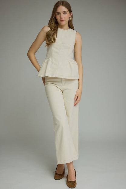 High-Rise Cropped Wide-Leg Pants
