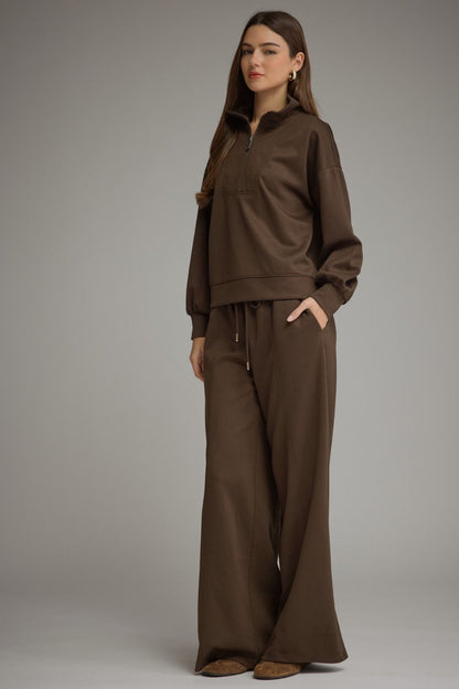 Wide-Leg Drawstring Lounge Pants