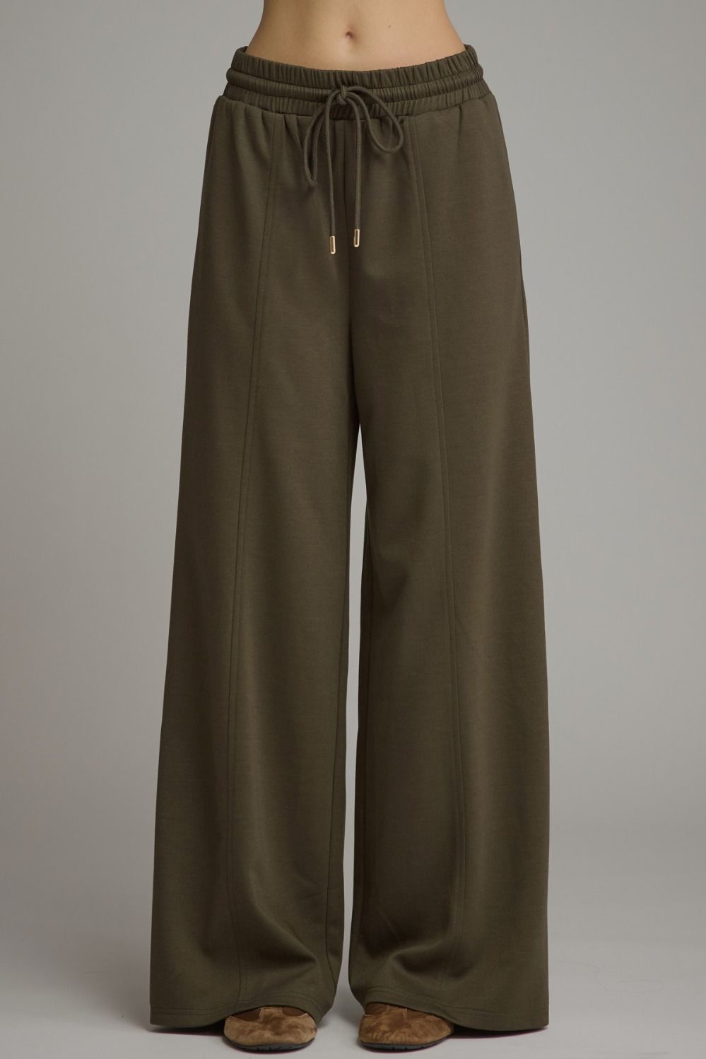 Wide-Leg Drawstring Lounge Pants