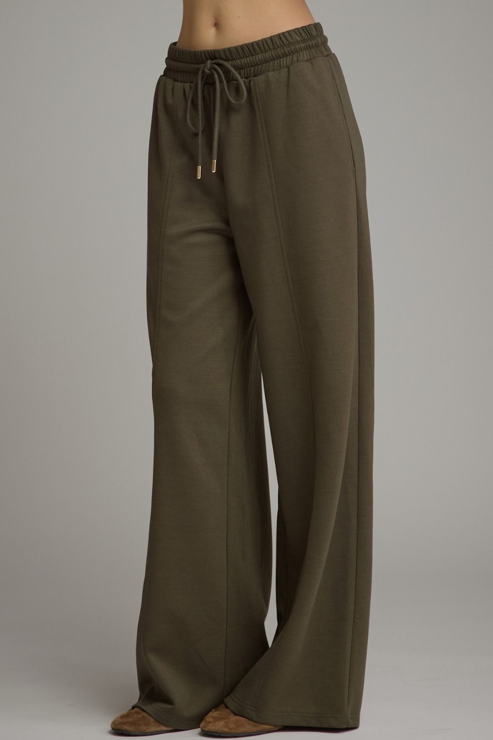 Wide-Leg Drawstring Lounge Pants
