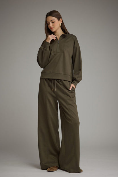 Wide-Leg Drawstring Lounge Pants