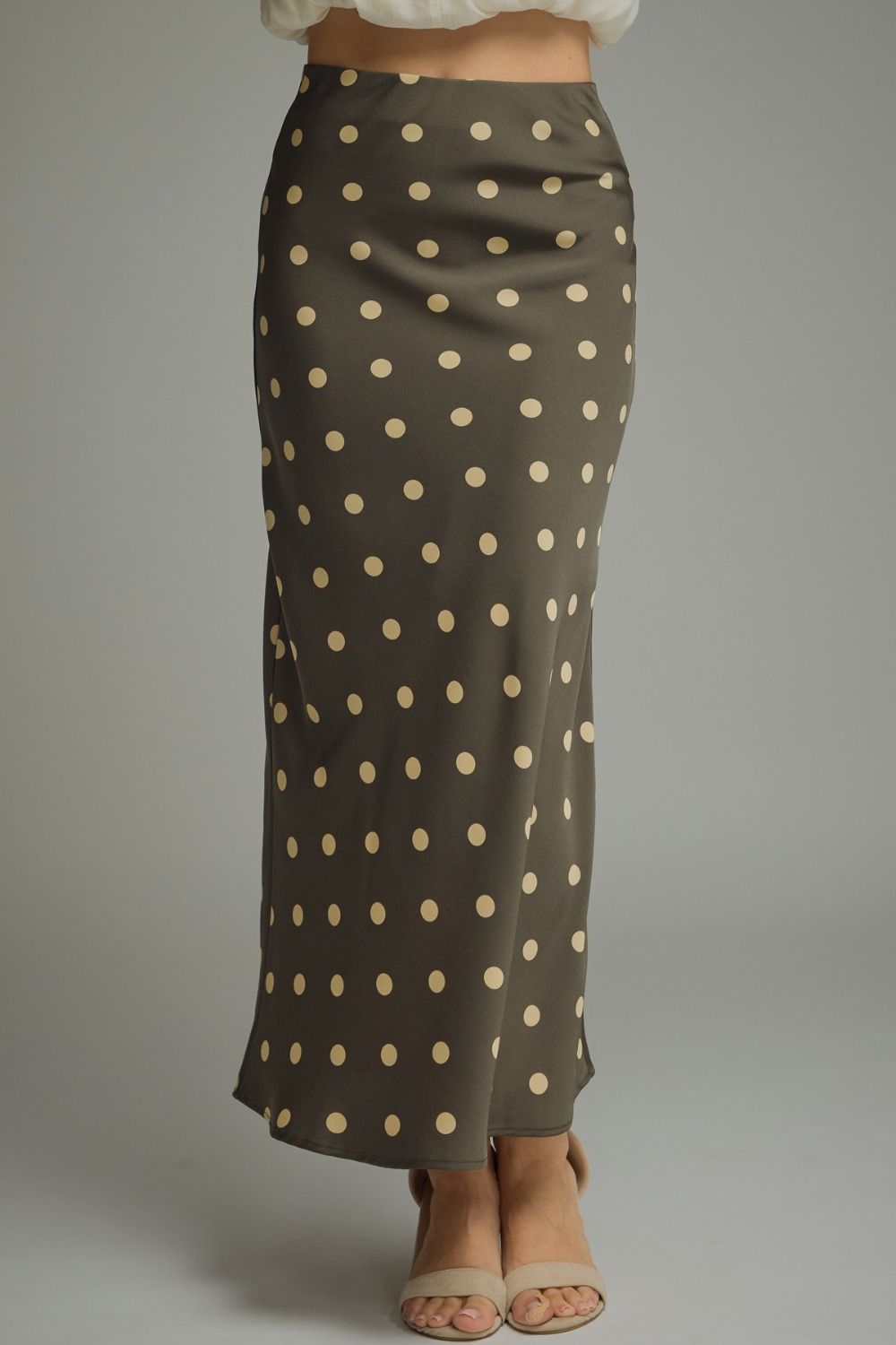 Green Polka Dot Midi Skirt