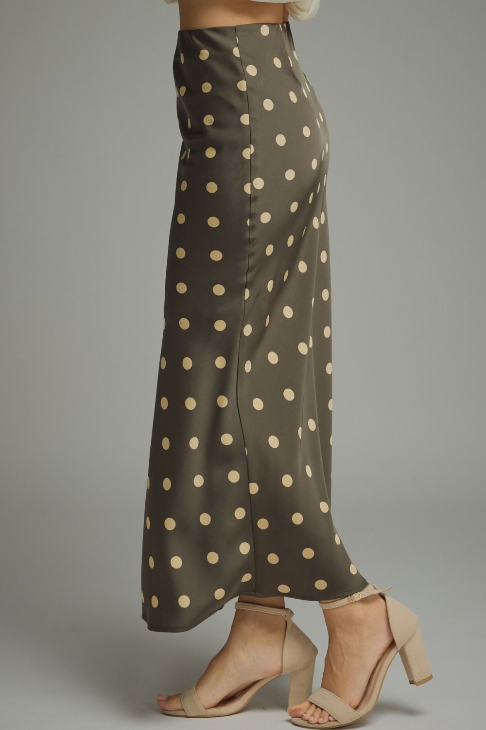 Green Polka Dot Midi Skirt