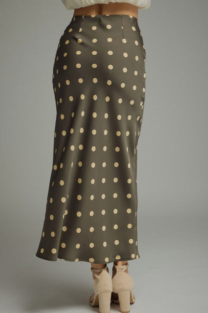 Green Polka Dot Midi Skirt
