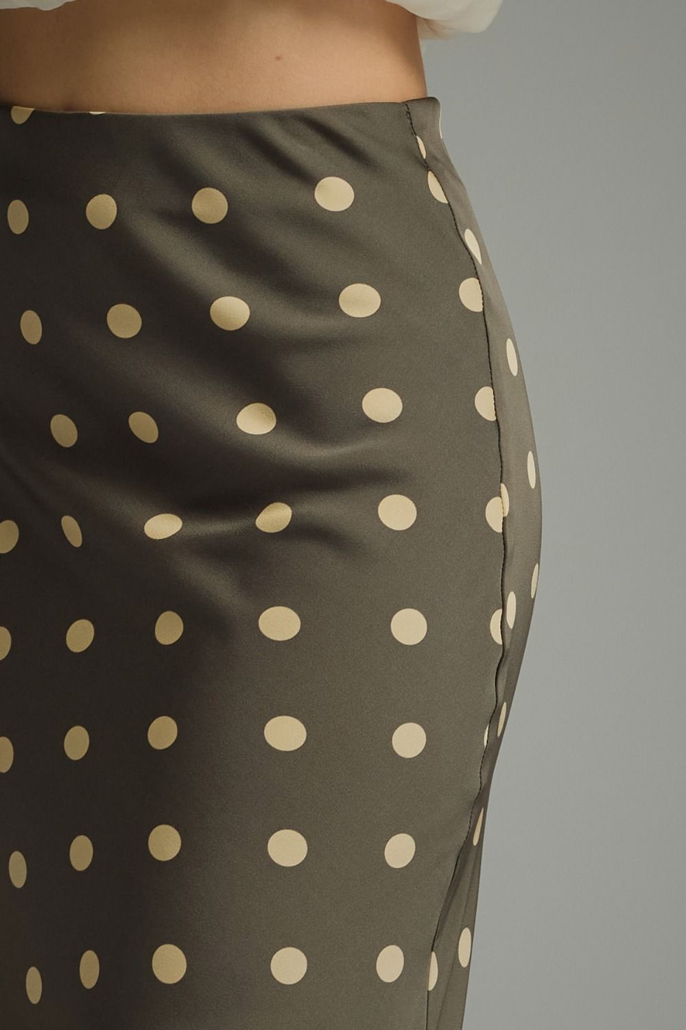 Green Polka Dot Midi Skirt