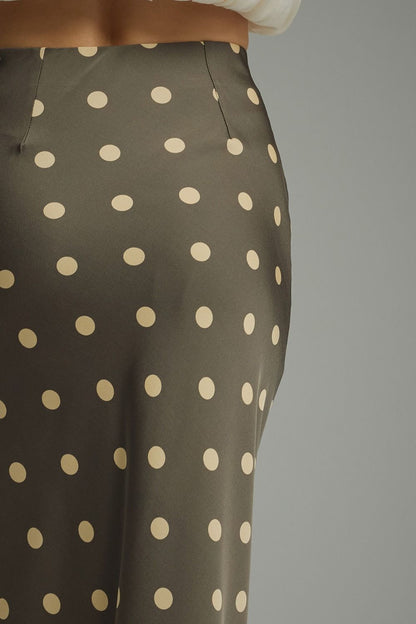 Green Polka Dot Midi Skirt