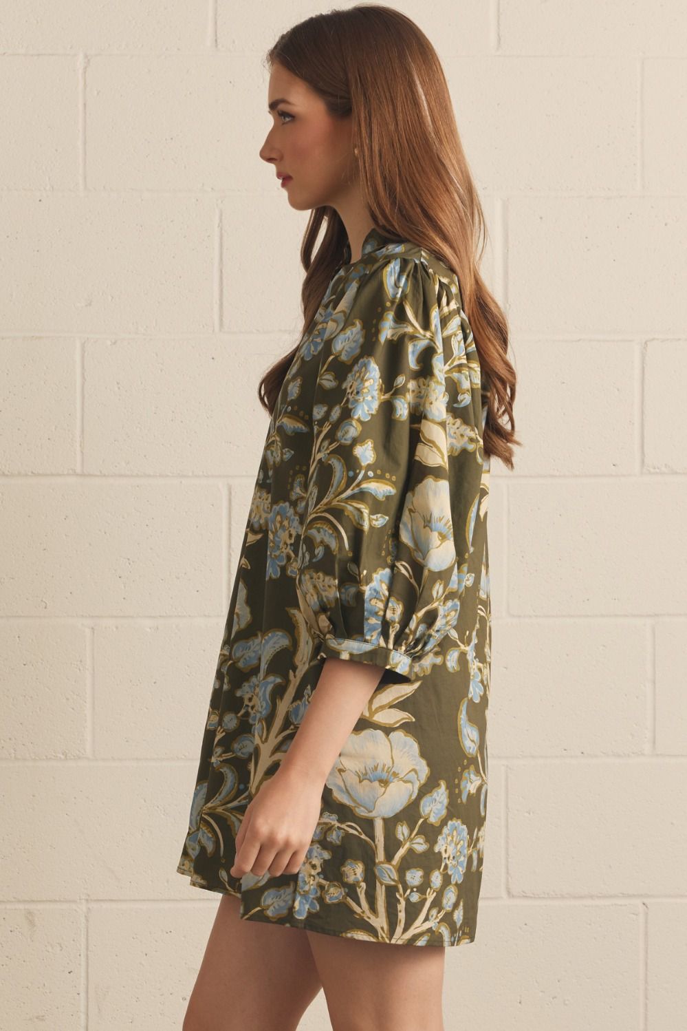 Floral Puff Sleeve Mini Dress