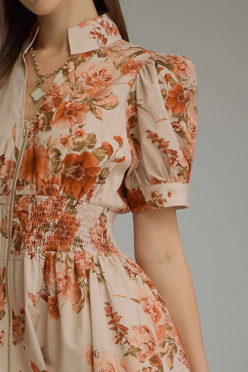 Red Floral Midi Dress