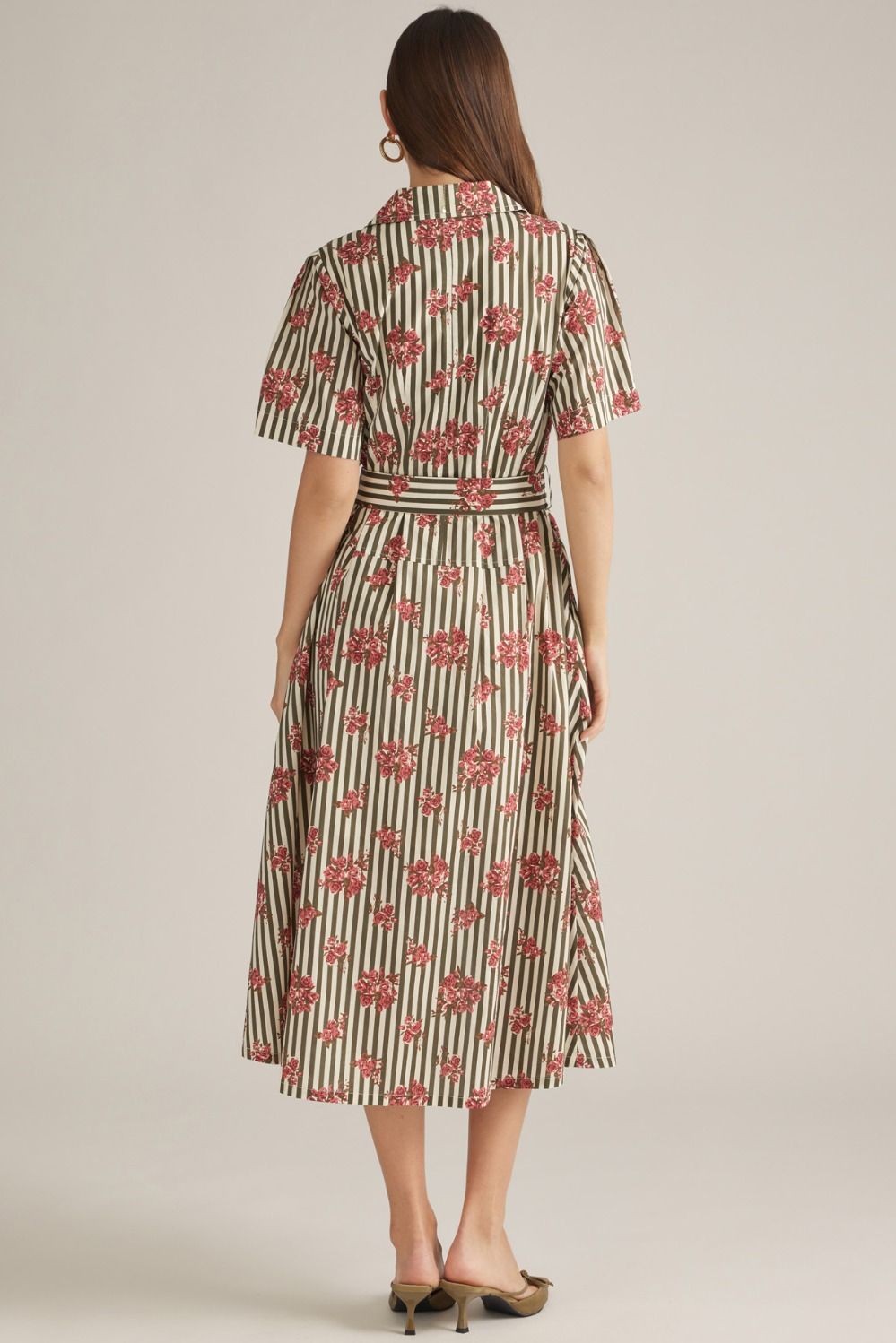 Floral Stripe Midi Dress