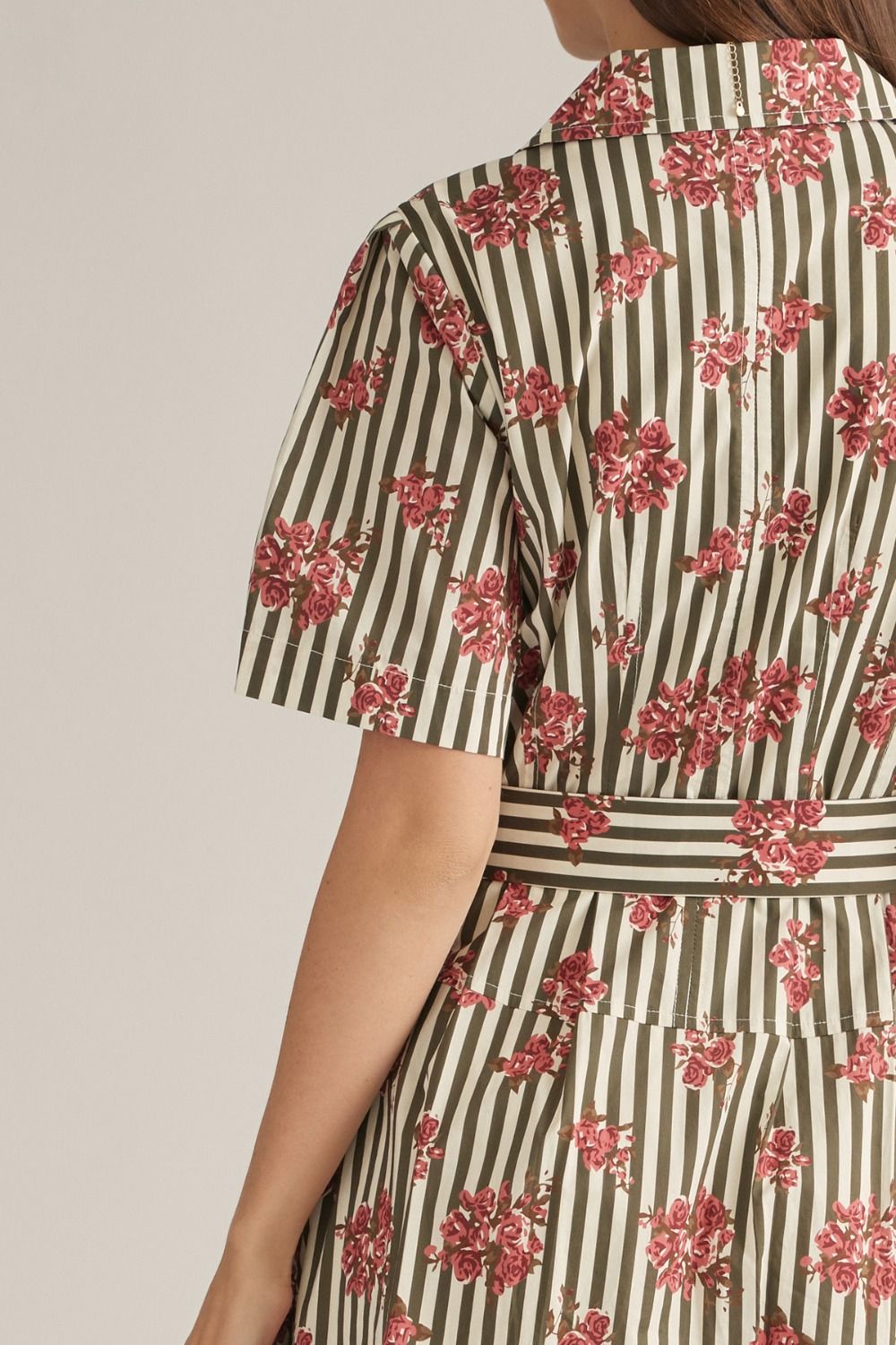 Floral Stripe Midi Dress