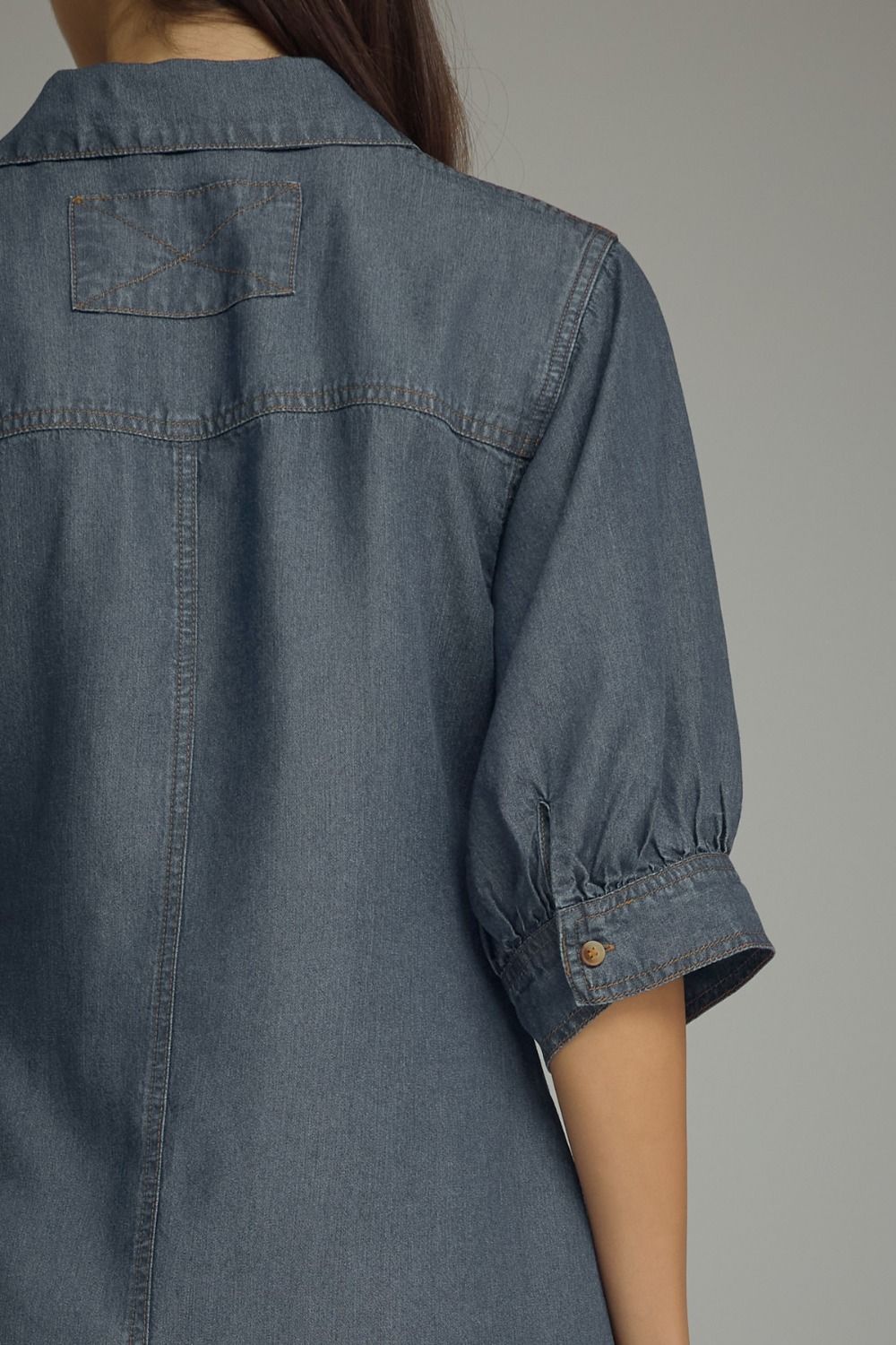 Tencel Denim Tie-Front Mini Dress
