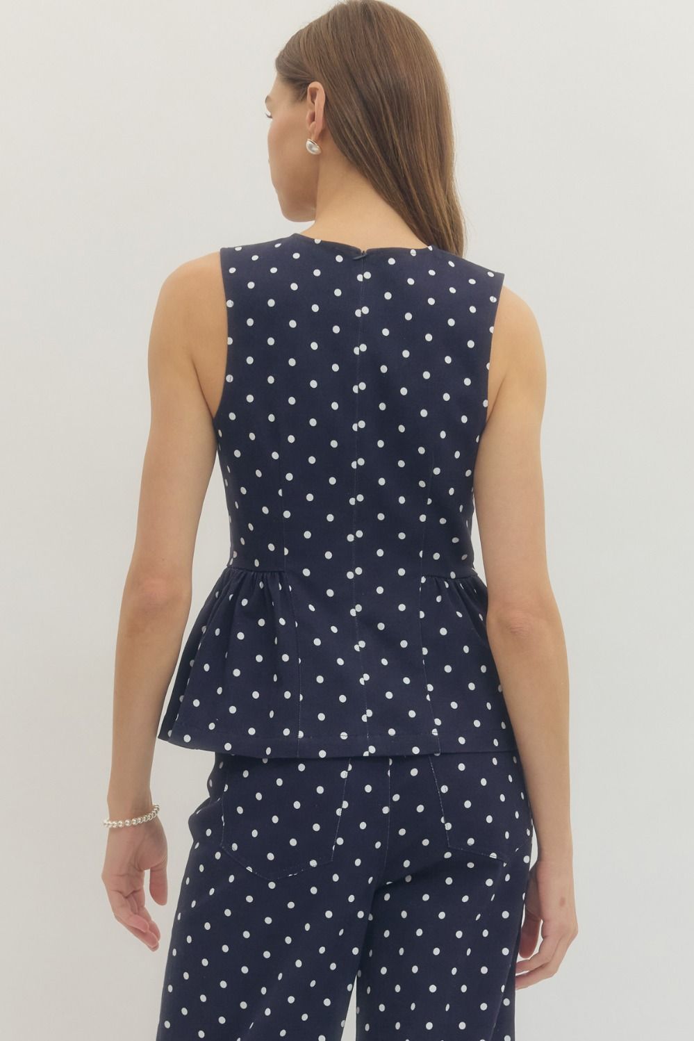 Classic Polka Dot Peplum Top