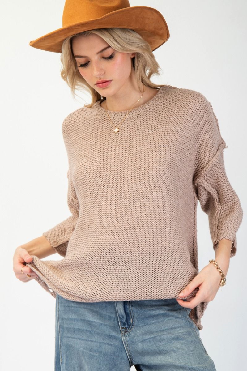 Half Sleeve Knitted Sweater Top