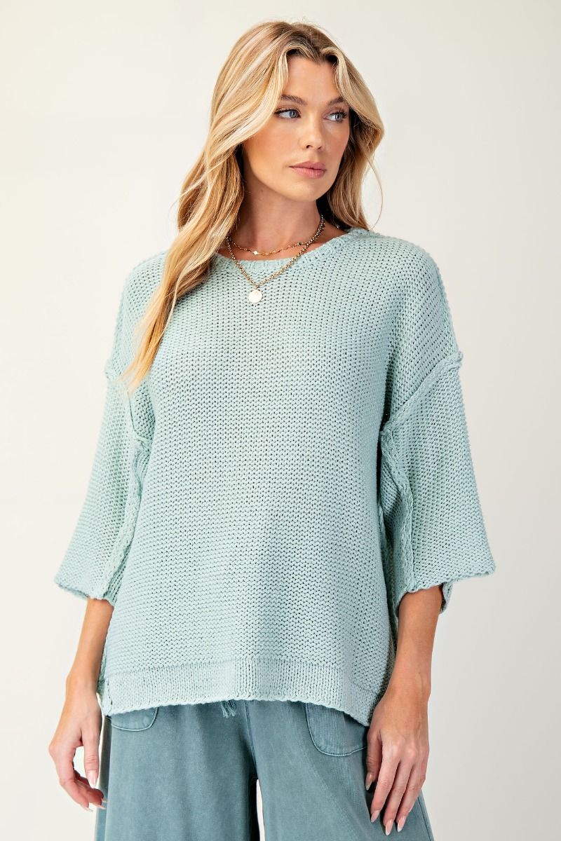 Half Sleeve Knitted Sweater Top