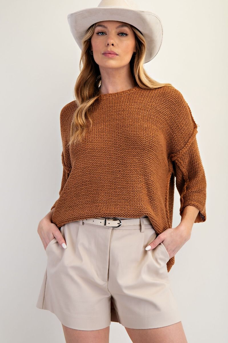 Half Sleeve Knitted Sweater Top