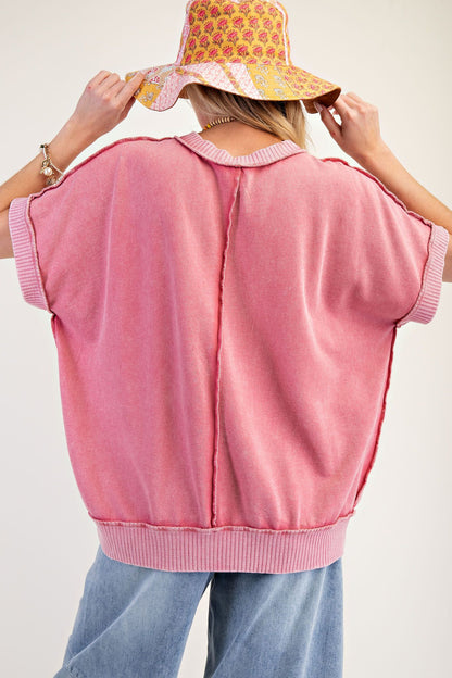 Washed Terry Knit Pullover