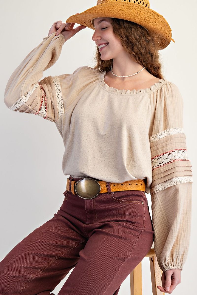 Mixed Knit Texture Top