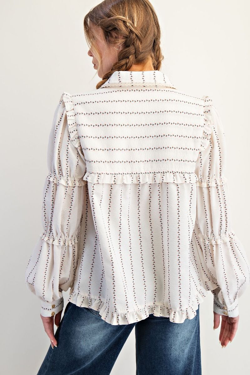 Textured Woven Button Down Shirt
