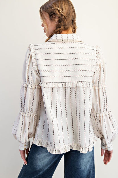 Textured Woven Button Down Shirt