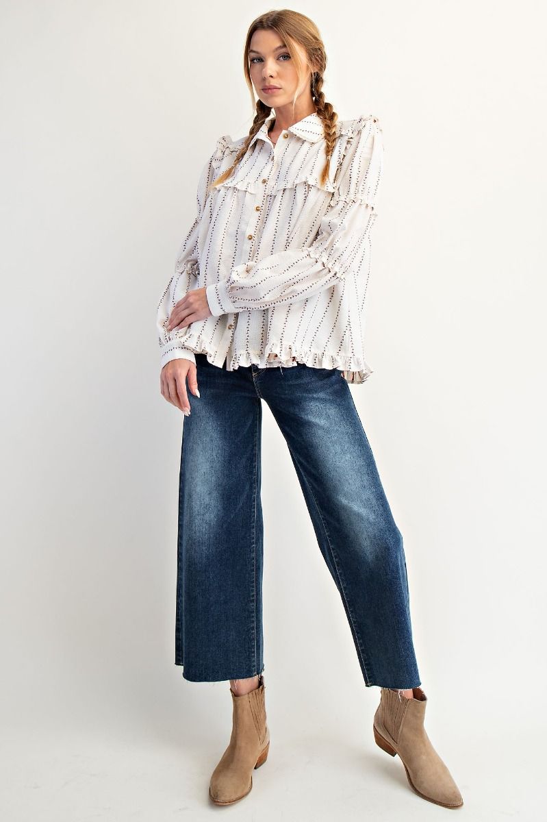 Textured Woven Button Down Shirt