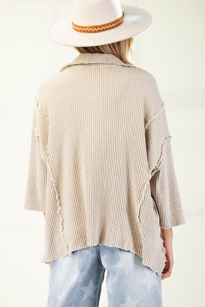 Mineral Washed Rib Knit Pullover