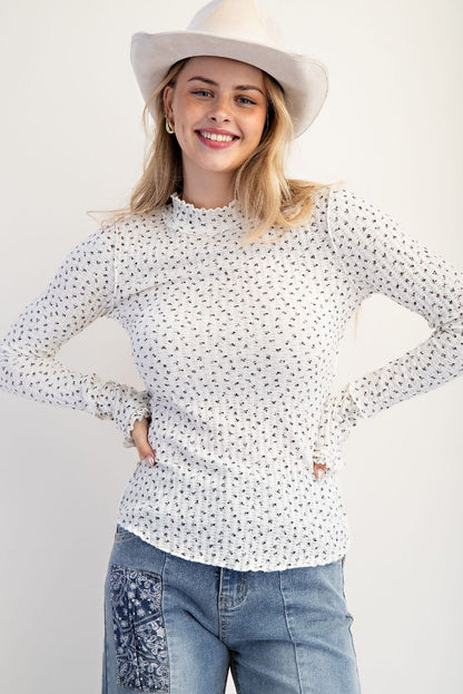 Floral Printed Thermal Fitted Top