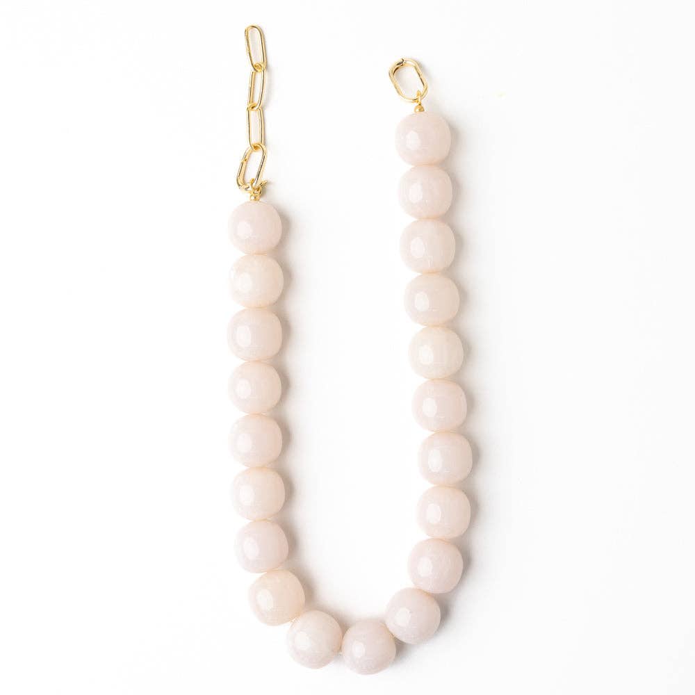 Iris Large Resin Bead Necklace Milky White Wholesale