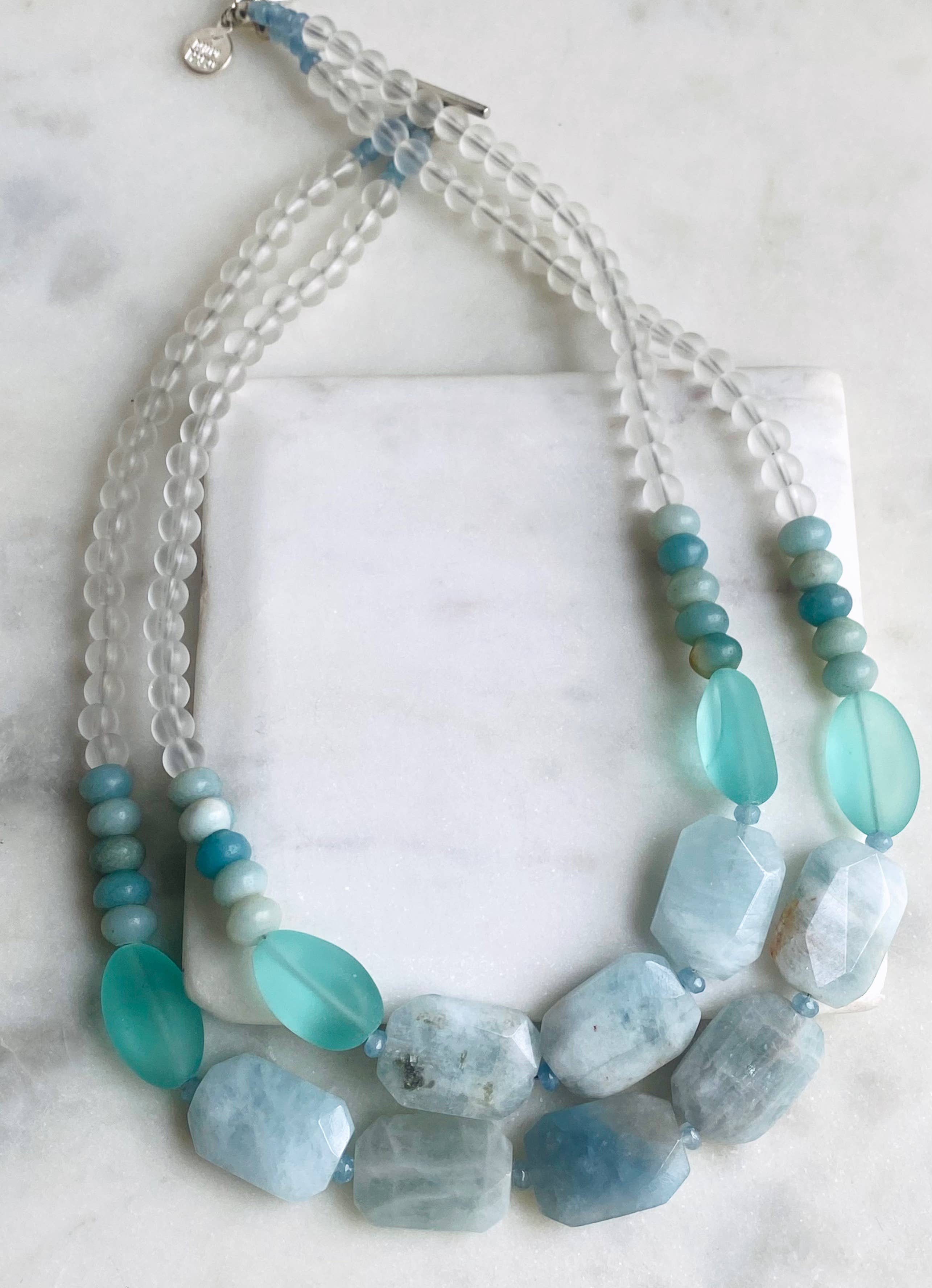 Handcrafted Stone &amp; Sea Glass Necklace