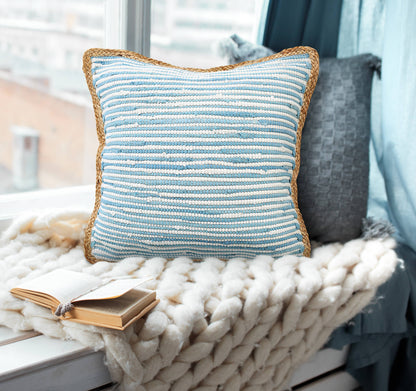 Jute Bordered Throw Pillow