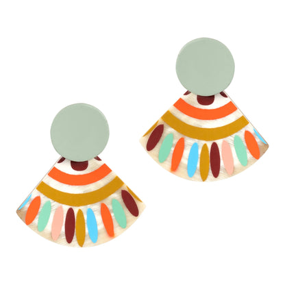 Apricot Sunset Tile Earrings