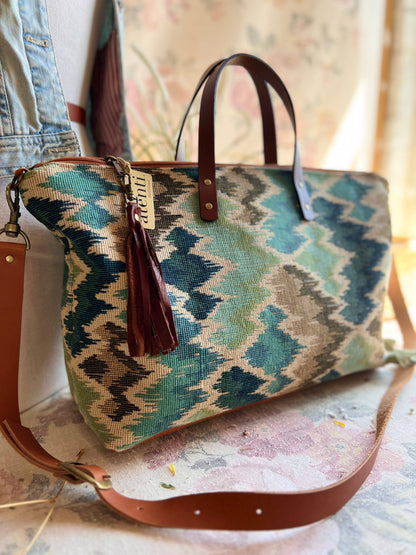 Blue Printed Handbag