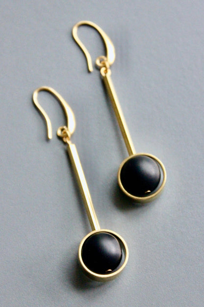 Jet Glass Earrings