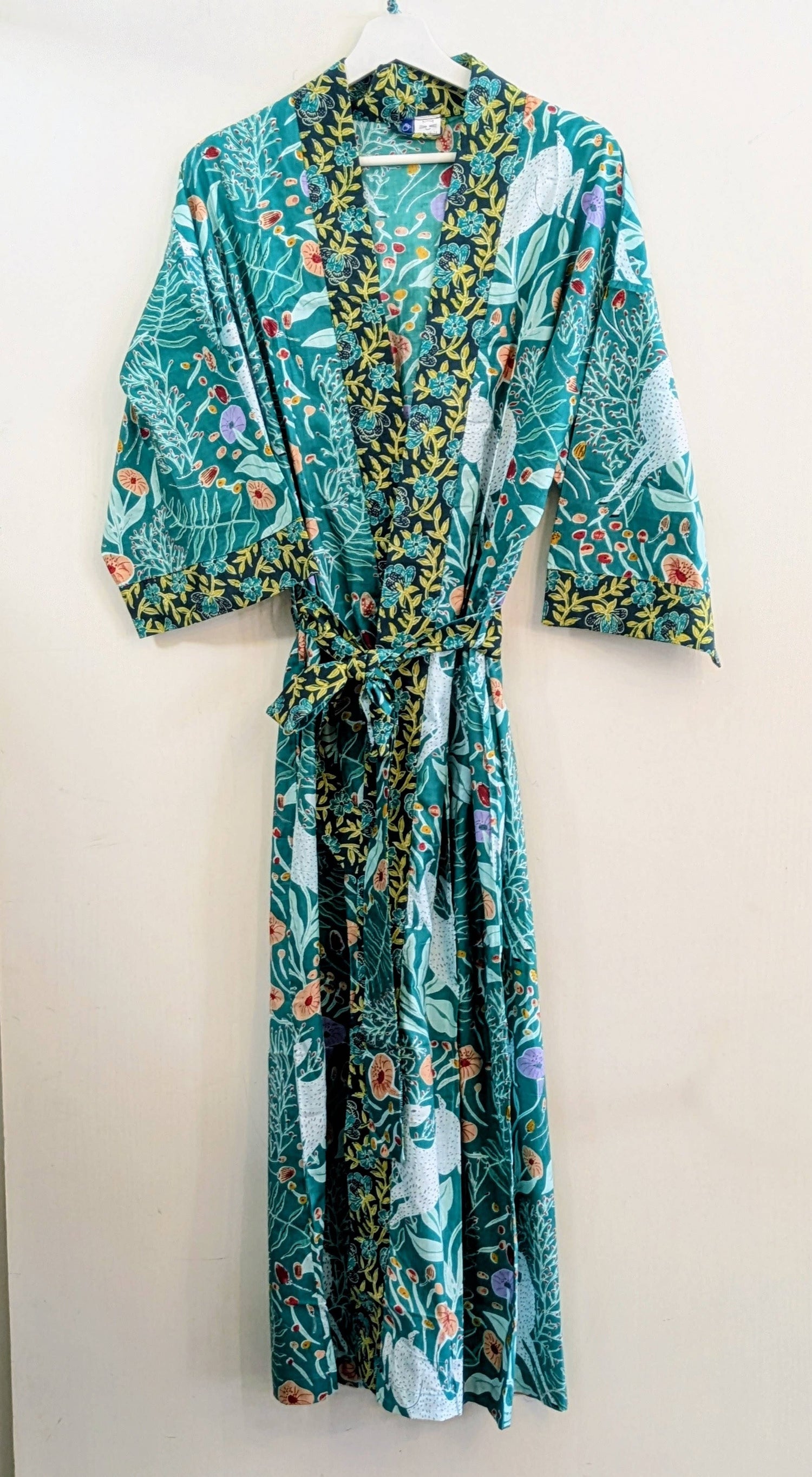 Whimsy &amp; Wildflowers Teal Kimono Rob