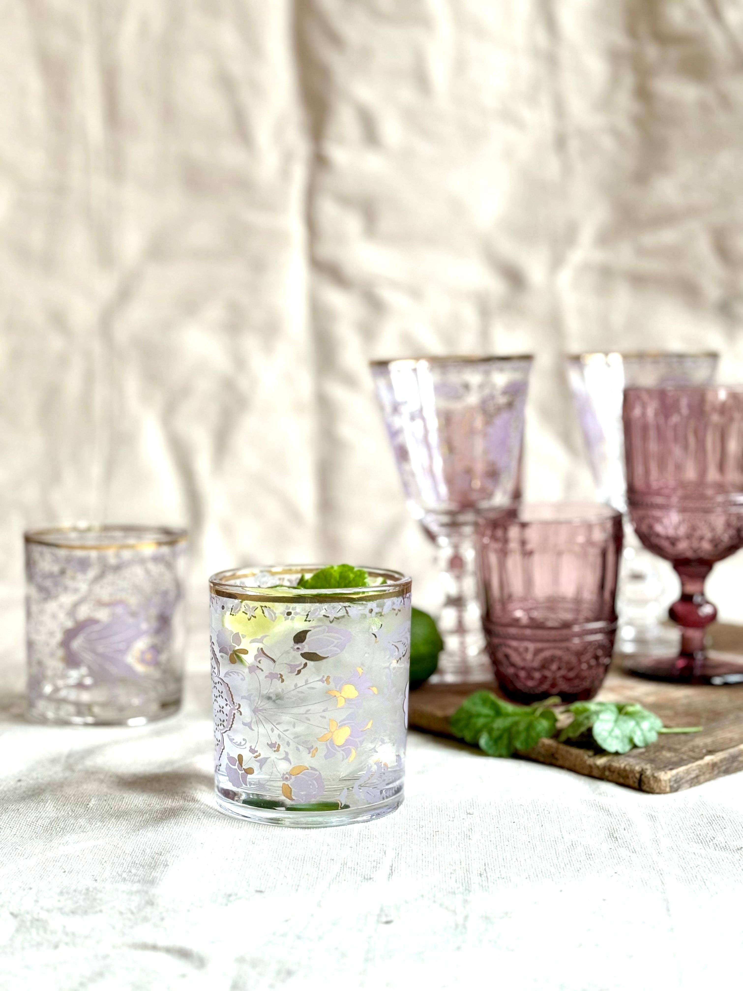 Lilac Tapestry Rocks Glass