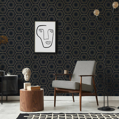 Hello Sunshine Gatsby Gold P&amp;S Wallpaper, 56 sq. ft.