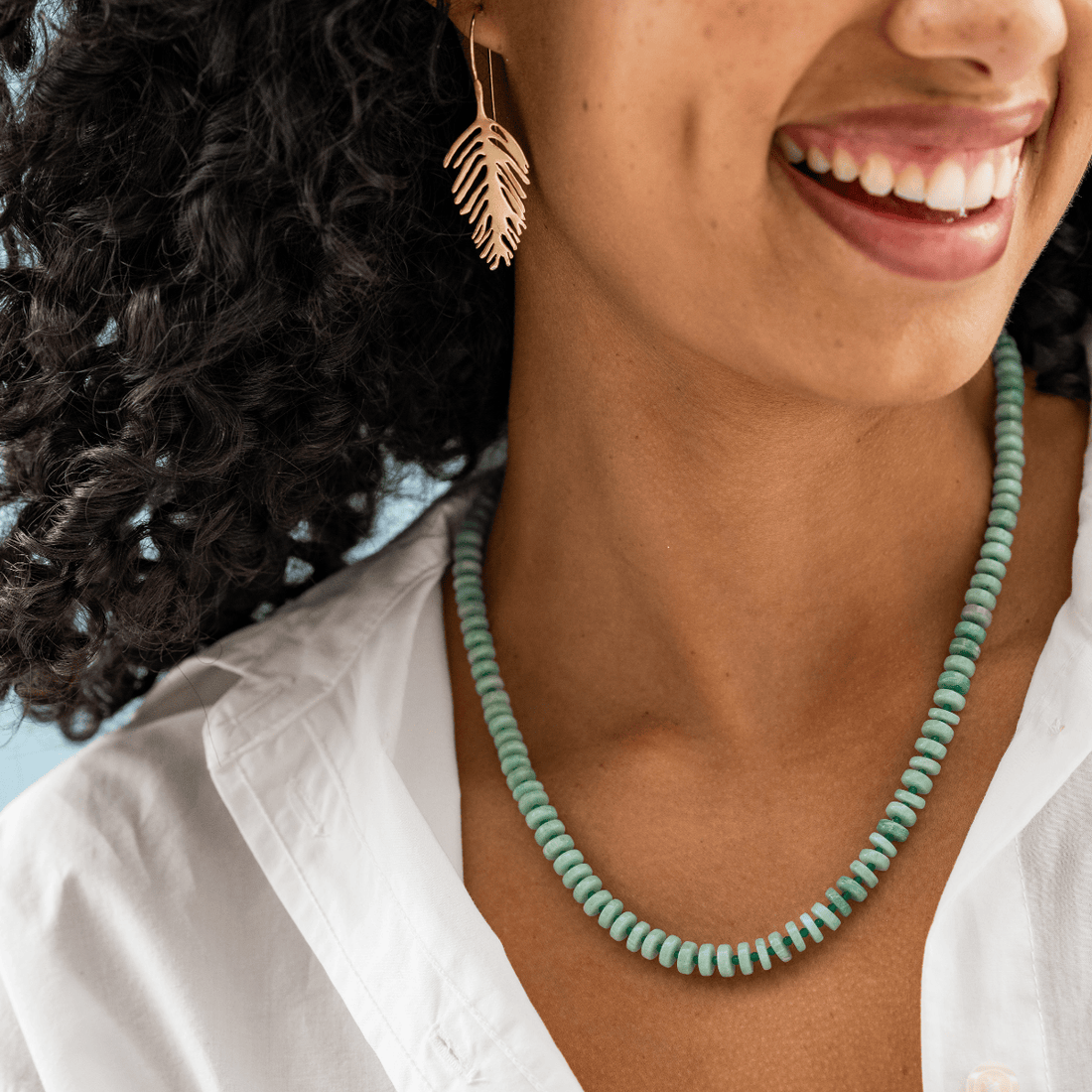 Flora Small Palm Leaf Earrings