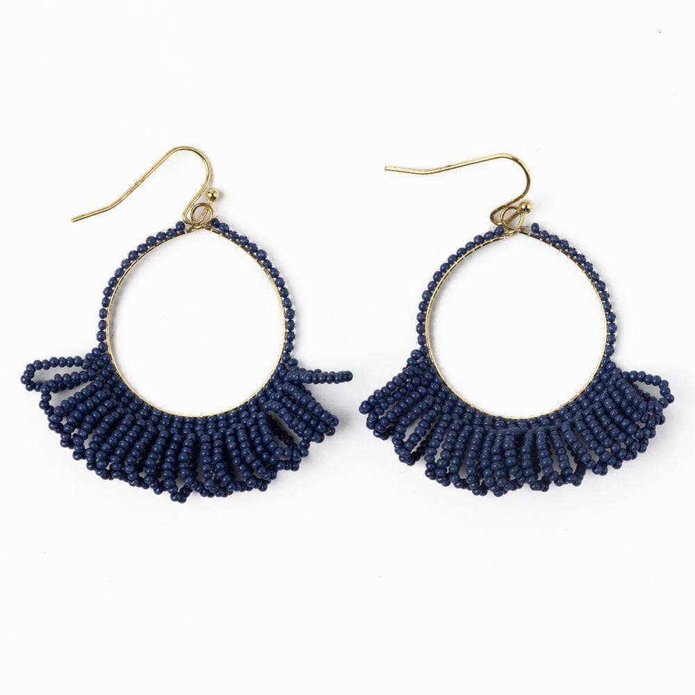 Kendra Fringe Hoop Seed Bead Earring
