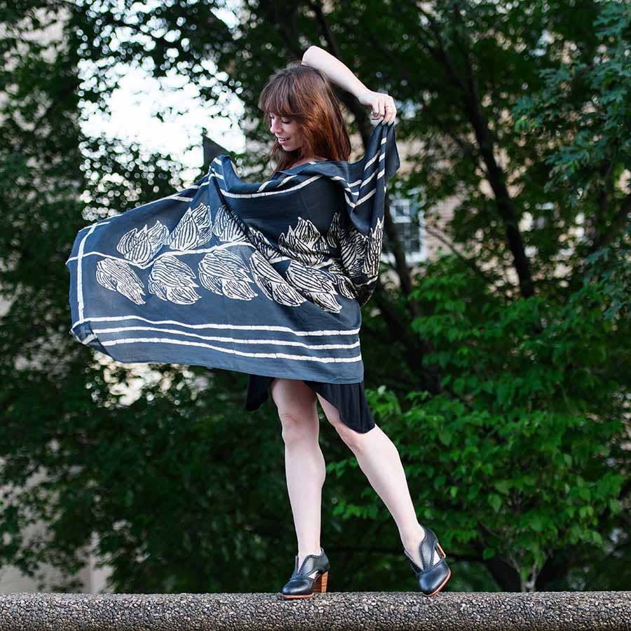 Artisan handmade cotton blockprint women scarf/wrap - Jungle