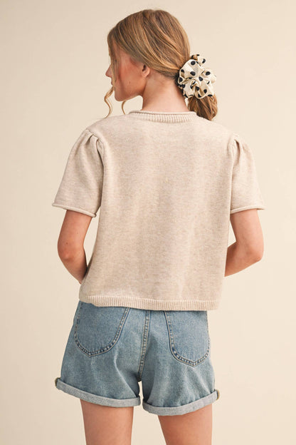 Short Sleeve Sweater Cardigan