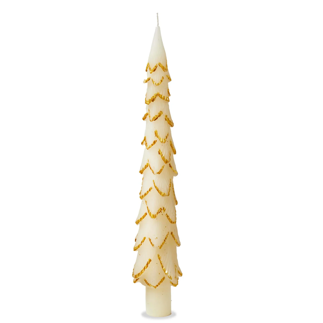 Gilded Pine Tree Taper Candle Set of 2
