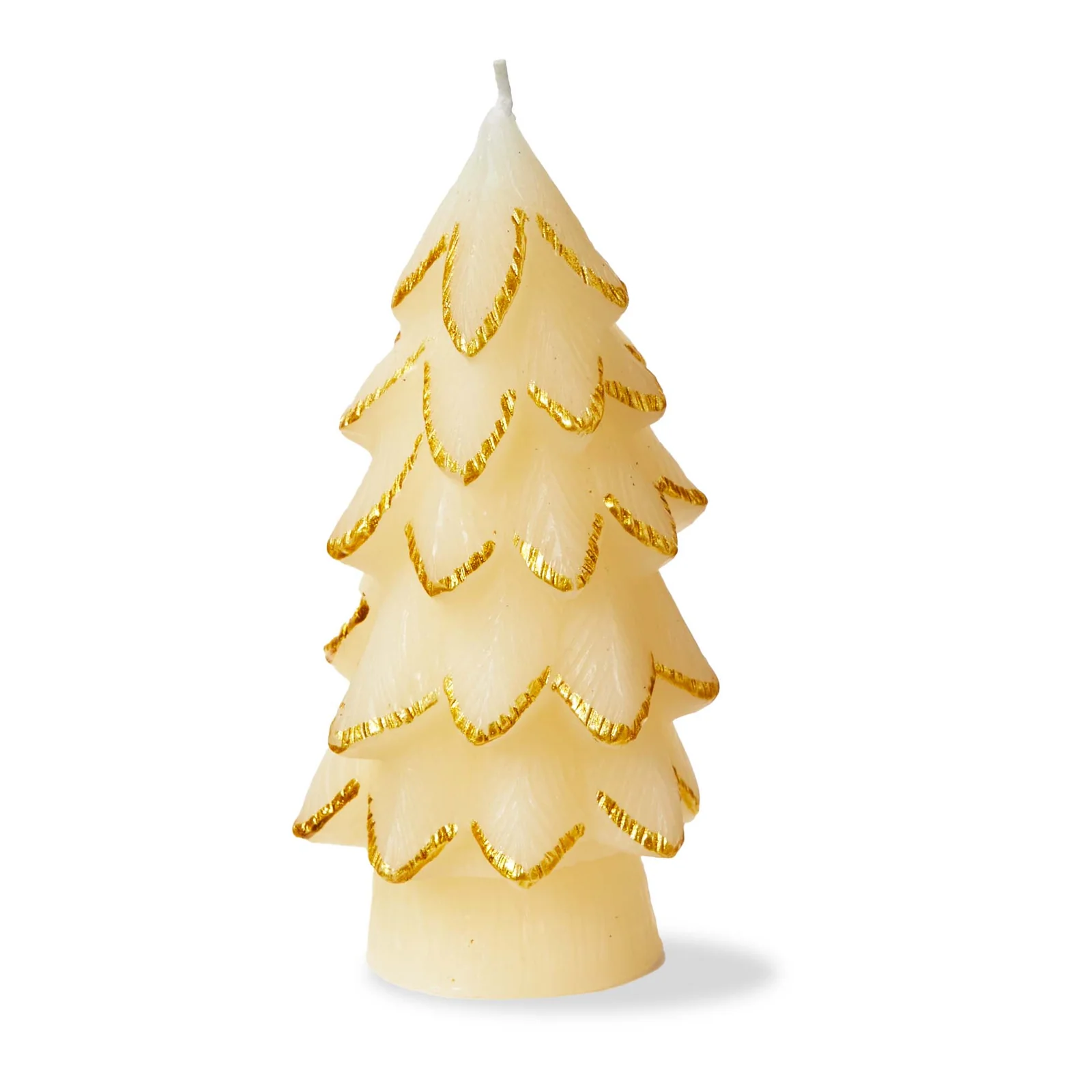 Ivory Gilded Pine Tree Candle