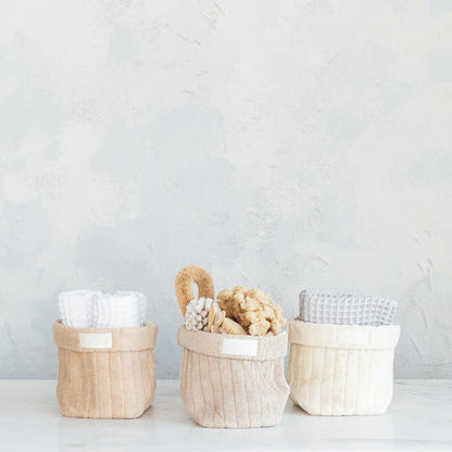 Quilted Cotton Terry Cloth Folding Baskets