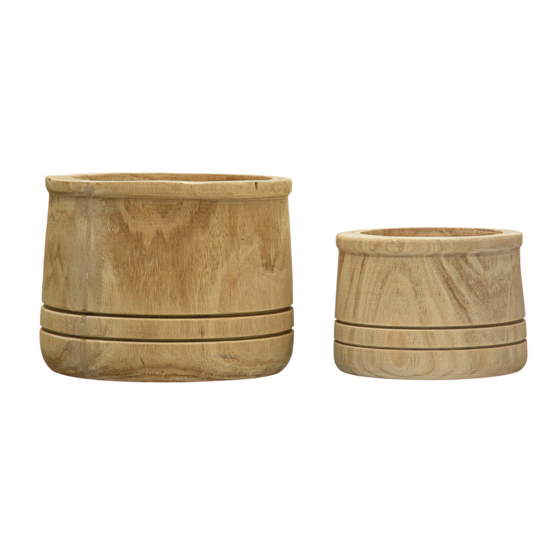 Wood Planters with Carved Lines