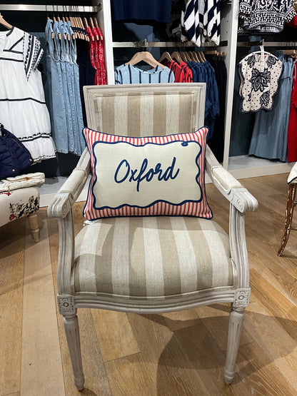 Swirly Oxford Ticking Pillow
