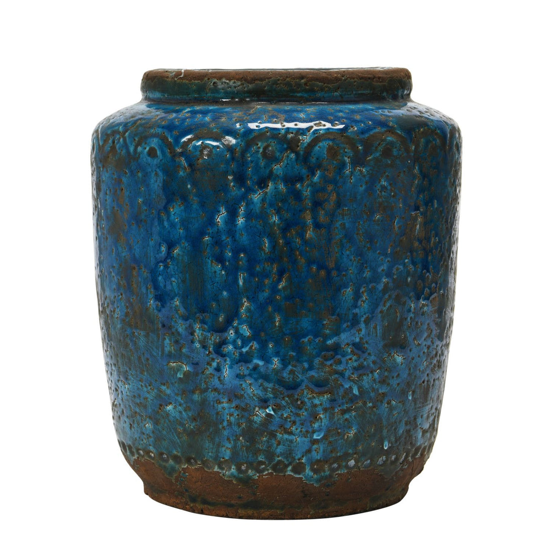 Distressed Blue Terracotta Vase
