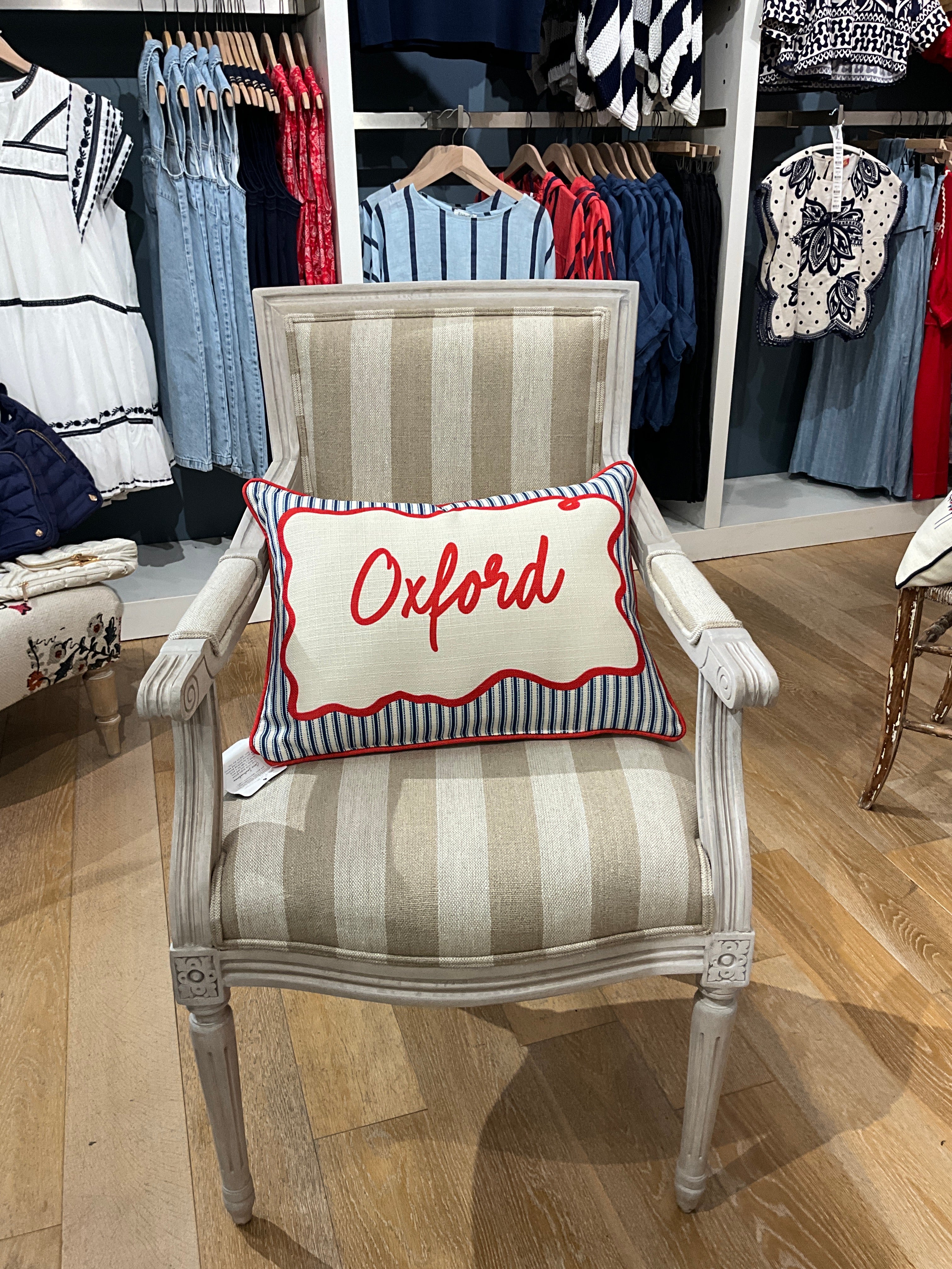 Swirly Oxford Ticking Pillow