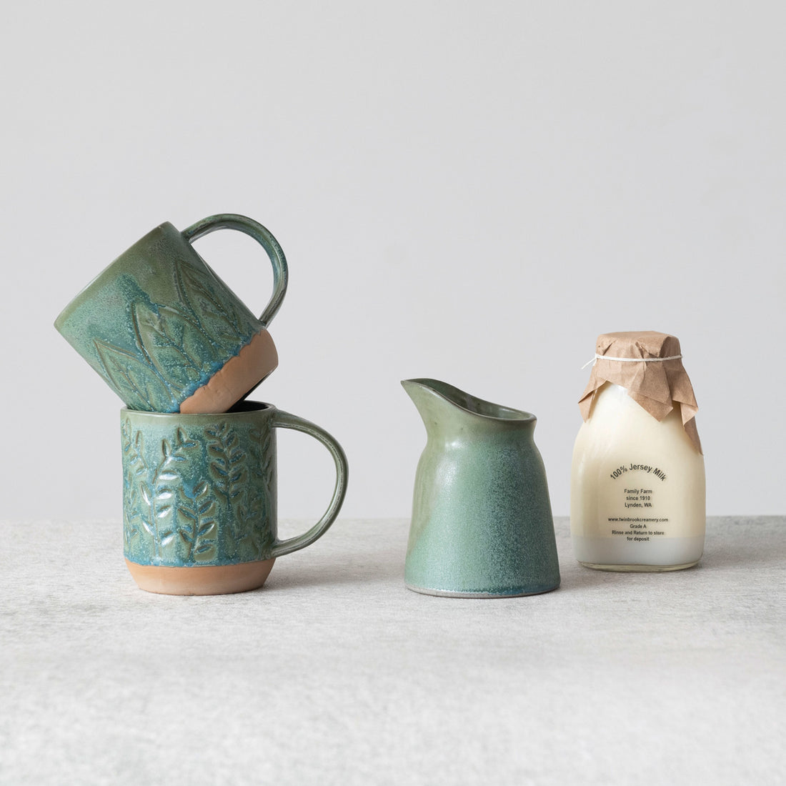 16 oz. Debossed Stoneware Mug, 2 Styles