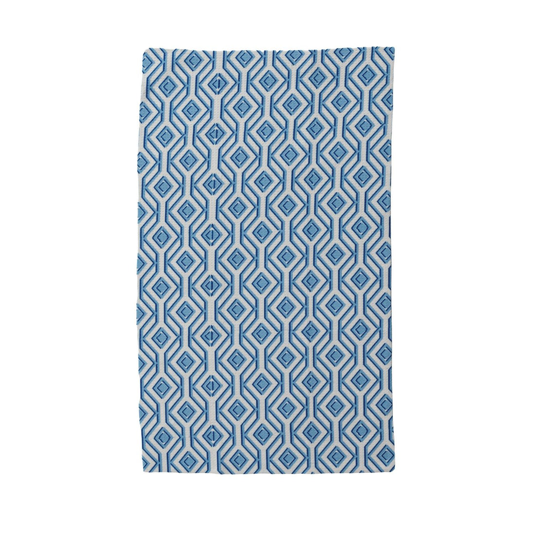 Microfiber Tea Towel with Blue Geometric Pattern