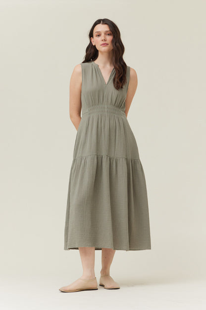 The Go-To Gauze Midi Dress